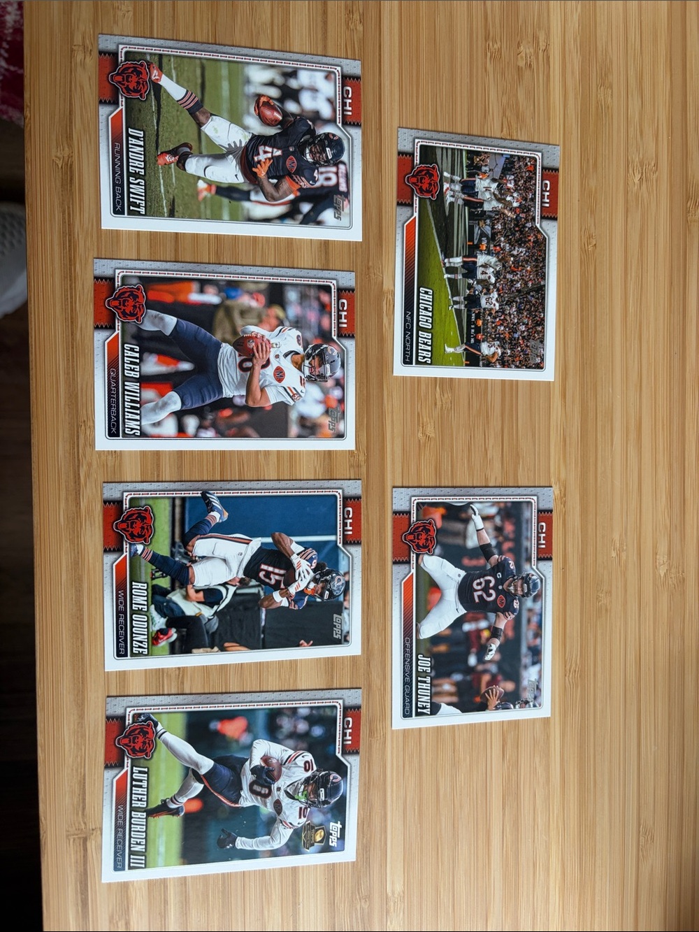 Topps Chicago Bears Football Cards - Black & Orange Design